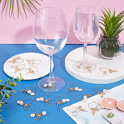 26 шт. круглые стеклянные подвески для бокалов вина&nbsp;HJEW-OC00212