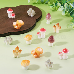 30 шт. 6-цветные украшения из смолы с грибной тематикой&nbsp;DJEW-TA0001-27