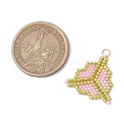 Подвески клевер из стеклянных бусин miyuki&nbsp;PALLOY-MZ00625-03