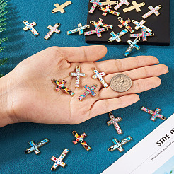 30 шт. подвески в стиле мозаики из сплава золотистого тона с двухцветным покрытием&nbsp;ENAM-TA0001-65