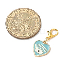 5 шт. подвеска в форме сердца с глазом из сплава эмали&nbsp;HJEW-JM04043