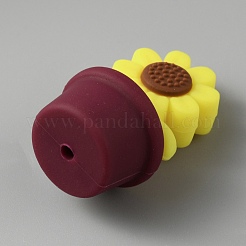 Силиконовые бусины в виде подсолнуха&nbsp;SIL-WH0008-40E