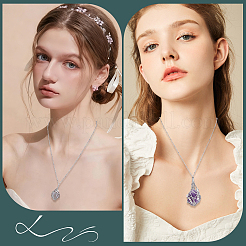 6 шт. 2 стиля плетеная цепь из нержавеющей стали макраме мешочек пустой держатель для камня кулон ожерелье изготовление&nbsp;NJEW-SC0001-46