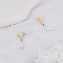 1 пара серег-гвоздиков из искусственного жемчуга&nbsp;EJEW-LP0004-72G