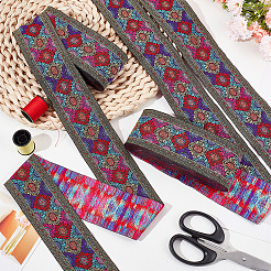 Лента из полиэстера в этническом стиле&nbsp;OCOR-WH0079-76B