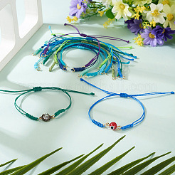 30шт 10-цветный вощеный полиэстеровый шнур для плетения браслета&nbsp;BJEW-TA00653