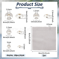 40 шт. 4 бусины из стерлингового серебра 925-го размера&nbsp;STER-BC0002-47