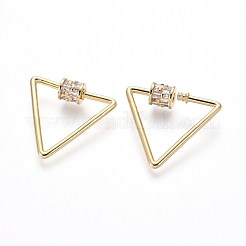 Латунь микропаве кубический цирконий винт карабин подвески с замком&nbsp;ZIRC-I031-08G