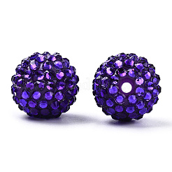 Коренастый смолы горный хрусталь жевательная резинка мяч бусины&nbsp;LS-X-RESI-S260-20mm-S14