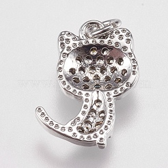 Латунные брелки для котят из микропаве с фианитом&nbsp;ZIRC-E147-42P