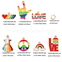 14 шт. 7 стиля подвески из сплава и эмали на тему гордости и радуги&nbsp;ENAM-FP0001-87