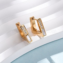 Серьги-кольца трапециевидной формы с прозрачным кубическим цирконием из нержавеющей стали 304&nbsp;EJEW-D331-17G