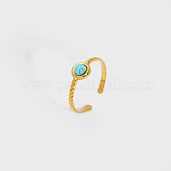 Круглое кольцо из синтетической бирюзы&nbsp;RE0244-1