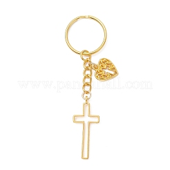 Брелки из сплава крест с сердцем&nbsp;KEYC-JKC01456