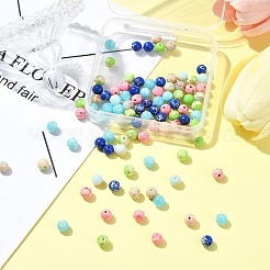 100 шт. 5-цветные синтетические окрашенные бусины из императорской яшмы&nbsp;G-YW0001-96