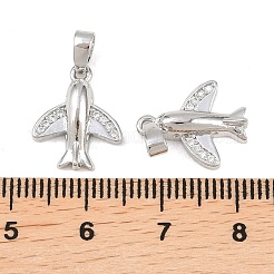 Латунные микропаве прозрачные подвески с фианитом&nbsp;KK-G549-18B-P