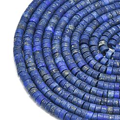 Нитки бусины из натурального ляписа-лазури&nbsp;X-G-P575-B01-4x2mm
