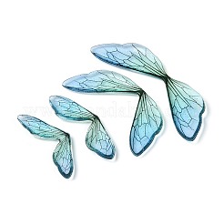 3 шт. прозрачных кабошонов из эпоксидной смолы в виде крыльев бабочки&nbsp;RESI-N045-12A