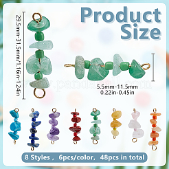 48 шт. 8 стиля подвески-соединители из натуральных и синтетических драгоценных камней&nbsp;PALLOY-GO00057
