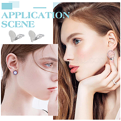 80 шт. фурнитура для сережек-клипс из нержавеющей стали 304&nbsp;STAS-ME0001-59