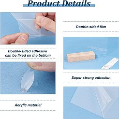 4 шт. пустые акриловые тарелки и 4 шт. прямоугольные держатели для именных карточек из бука&nbsp;AJEW-OC0002-72