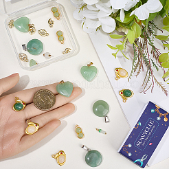 30 шт. 10 стиля подвески из сплава со стеклянной имитацией нефрита&nbsp;FIND-SC0019-80