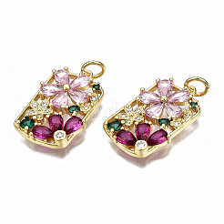 Латунные микро проложить кубического циркония подвески&nbsp;X-ZIRC-Q200-010-NF