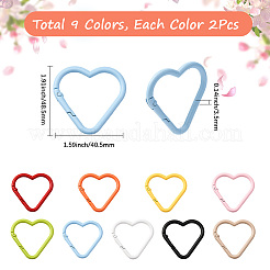 18 шт. 9-цветные окрашенные в духовом шкафу кольца пружинного затвора из сплава&nbsp;FIND-SC0017-36