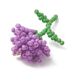 Подвески в виде цветов из стеклянного бисера&nbsp;PALLOY-MZ01224-01