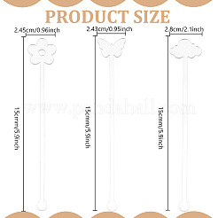 30 шт. 3 стильные прозрачные акриловые палочки для перемешивания TACR-NB0001-30C