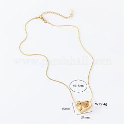 3 шт. минималистичные европейские ожерелья из нержавеющей стали с нерегулярной полировкой в форме сердца для женщин&nbsp;YJ1640