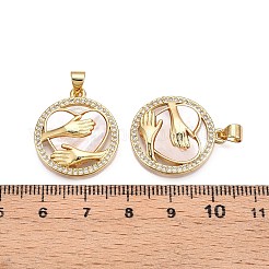 Латунные микропаве прозрачные подвески с фианитом&nbsp;KK-N254-186G