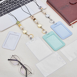 Выдвижная катушка для значков из дерева и силикона с цепями&nbsp;HJEW-ME00019