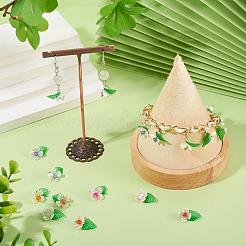 40 шт. 8 стиля подвески-цветы из натуральных смешанных драгоценных камней&nbsp;PALLOY-TA00291