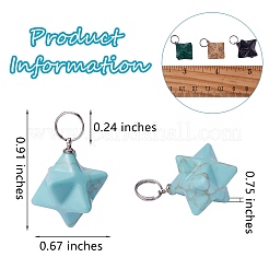 Подвески из натуральных и синтетических драгоценных камней в стиле 10 шт.&nbsp;G-SZ0001-58