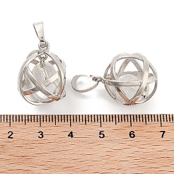 Подвески с круглыми шариками из натурального кварца и горного хрусталя&nbsp;G-Q163-05P-04