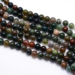 Природные индийский агат круглых бусин пряди&nbsp;G-G735-01-4mm