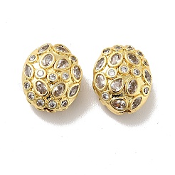 Овальные латунные микро проложить кубического циркония бусы&nbsp;KK-G419-16G-02