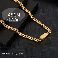 Ожерелья из кубинской цепи с геометрическим узором из нержавеющей стали&nbsp;DH3021