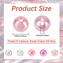 5 цвет прозрачных акриловых бусин&nbsp;MACR-PA0001-03C-02