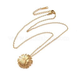 Ионное покрытие (ip) 304 нержавеющая сталь кабель цепь цветок кулон ожерелья для женщин&nbsp;NJEW-Z049-03G