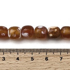 Нити окрашенных и нагретых натуральных агатовых бус с огненным кракелюром&nbsp;G-NH0067-A02