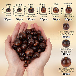 350 шт. 9 стиля деревянные европейские бусины с большим отверстием&nbsp;WOOD-OC0003-79