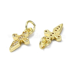 Покрытие стойки латунь микропаве прозрачные подвески из кубического циркония&nbsp;KK-R157-05G