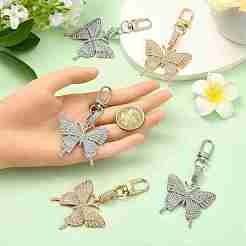 3 шт. подвеска в виде бабочки из сплава со стразами&nbsp;HJEW-YW00206