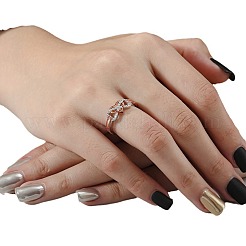 Кольца для женщин из сплава с изображением сердца и бесконечности и кристаллами-стразами&nbsp;FS-WG07318-09