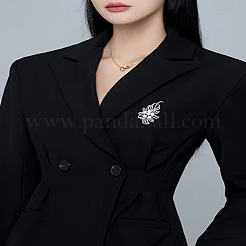 1 шт. броши из сплава цветов со стразами&nbsp;JEWB-LP0004-16