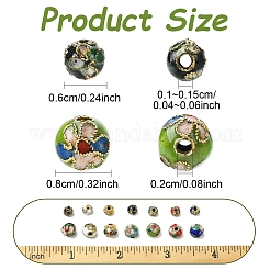 15 шт. бусины ручной работы в технике перегородчатой эмали&nbsp;CLB-YW0001-01A