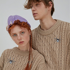 3шт брошь из двухцветного сплава со стразами&nbsp;JEWB-WR0001-05