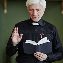 24 шт. 2 цвета крест с сердцем сплав эмаль лацкан значок для рюкзака одежды&nbsp;JEWB-FG0001-59